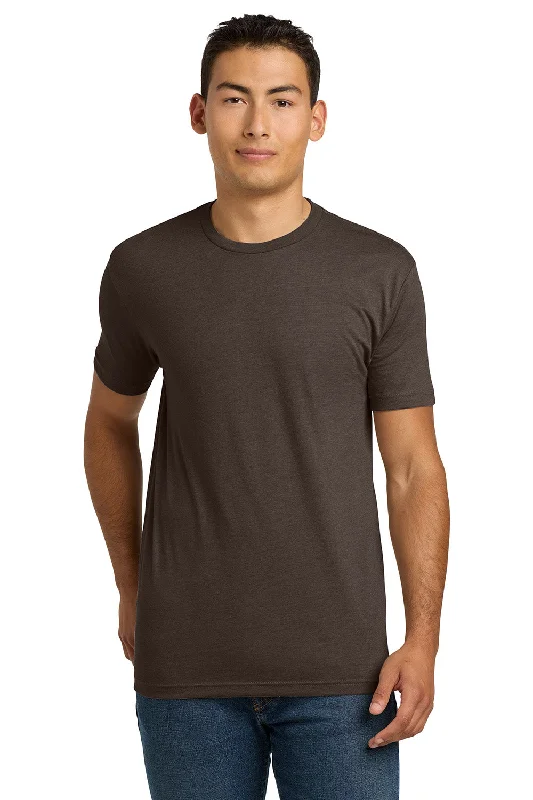 Men’s short-sleeve idle tops-Next Level Mens CVC Jersey Short Sleeve Crewneck T-Shirt - Espresso Brown