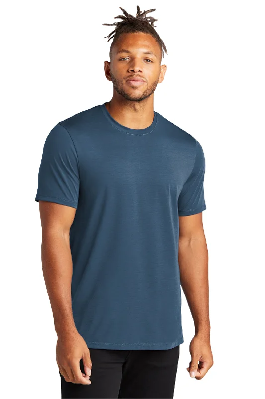 Men’s short-sleeve welt polos-Mercer+Mettle Mens Moisture Wicking Short Sleeve Crewneck T-Shirt - Insignia Blue