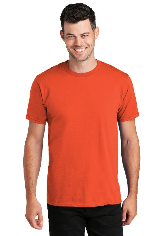 Men’s short-sleeve bide shirts-Port & Company Mens Fan Favorite Short Sleeve Crewneck T-Shirt - Orange