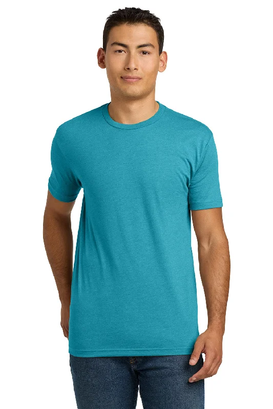 Men’s short-sleeve lush shirts-Next Level Mens CVC Jersey Short Sleeve Crewneck T-Shirt - Bondi Blue