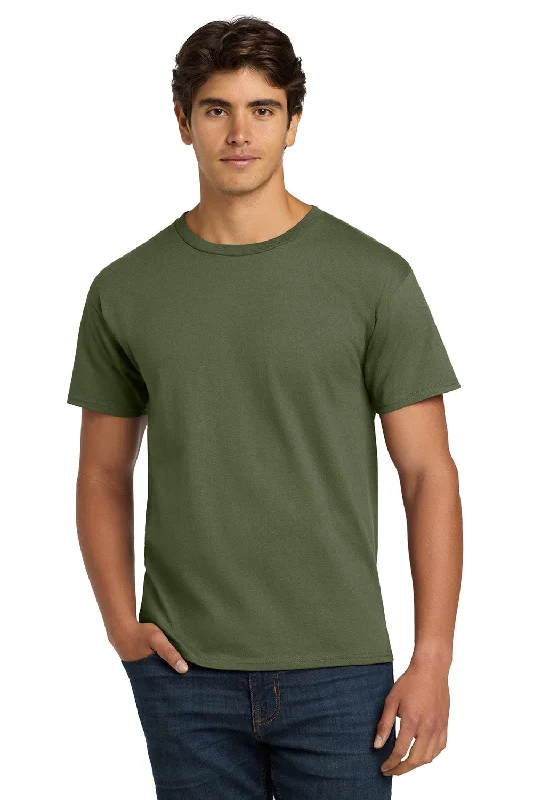 Men’s short-sleeve kink polos-Hanes Mens ComfortSoft Short Sleeve Crewneck T-Shirt - Fatigue Green