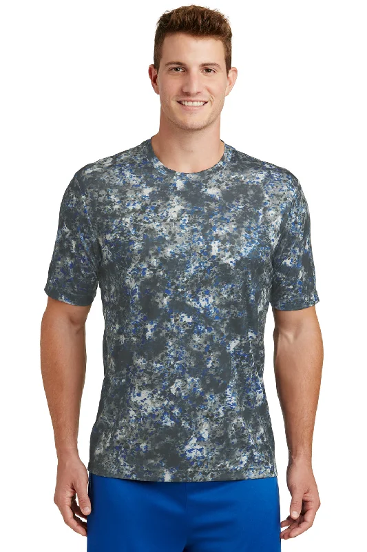 Men’s short-sleeve clod tops-Sport-Tek Mens Mineral Freeze Moisture Wicking Short Sleeve Crewneck T-Shirt - True Royal Blue - Closeout