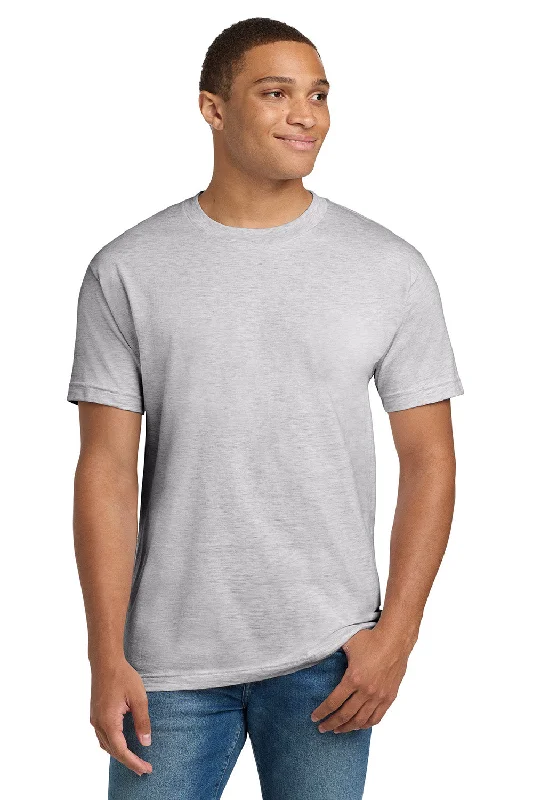 Men’s short-sleeve toff shirts-Hanes Mens Beefy-T Short Sleeve Crewneck T-Shirt - Ash Grey