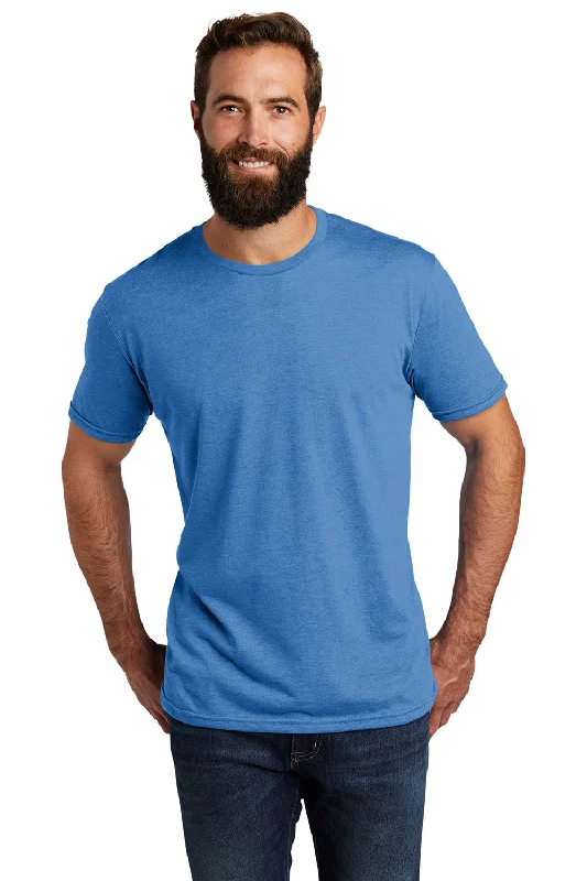 Men’s short-sleeve embossed tees-Allmade Mens Short Sleeve Crewneck T-Shirt - Azure Blue