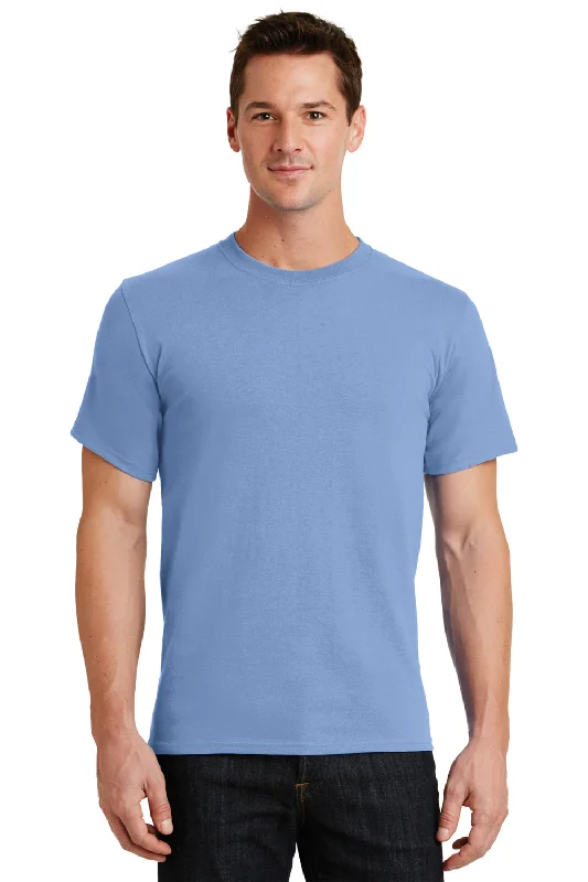 Men’s short-sleeve zany tees-Port & Company Mens Essential Short Sleeve Crewneck T-Shirt - Light Blue