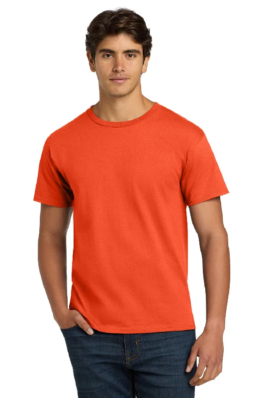 Men’s short-sleeve welt polos-Hanes Mens ComfortSoft Short Sleeve Crewneck T-Shirt - Orange