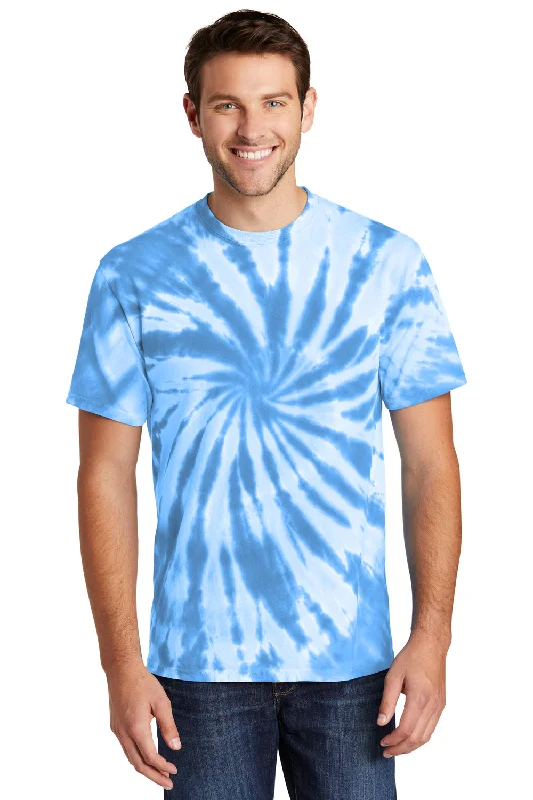 Men’s short-sleeve xing tees-Port & Company Mens Tie-Dye Short Sleeve Crewneck T-Shirt - Light Blue