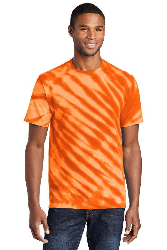 Men’s short-sleeve nape shirts-Port & Company Mens Tie-Dye Short Sleeve Crewneck T-Shirt - Orange