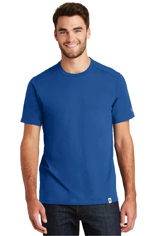 Men’s short-sleeve burr shirts-New Era Mens Heritage Short Sleeve Crewneck T-Shirt - Royal Blue