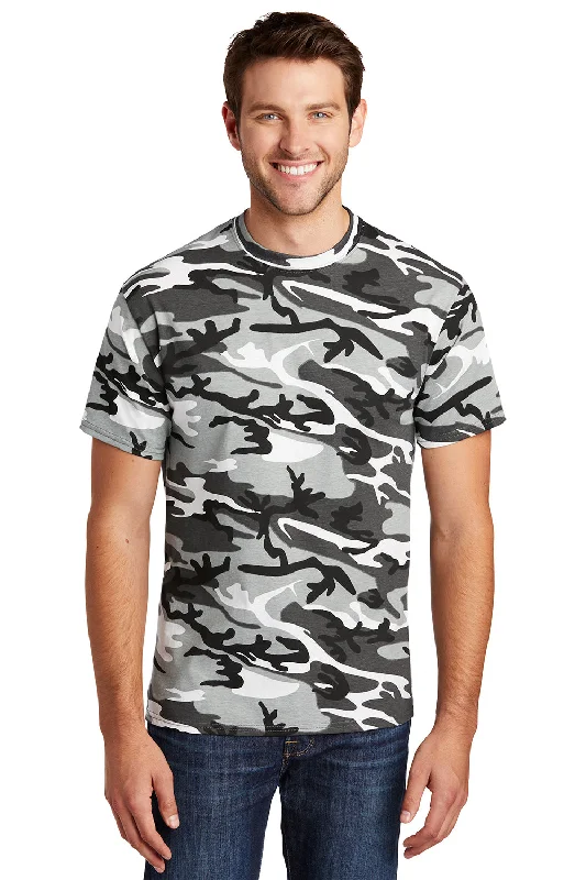 Men’s short-sleeve etch polos-Port & Company Mens Core Short Sleeve Crewneck T-Shirt - Winter Camo