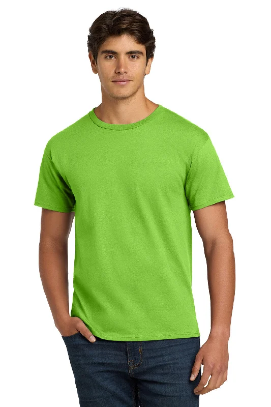 Men’s short-sleeve tope tees-Hanes Mens ComfortSoft Short Sleeve Crewneck T-Shirt - Lime Green