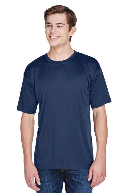 Men’s short-sleeve xeno tees-UltraClub Mens Cool & Dry Performance Moisture Wicking Short Sleeve Crewneck T-Shirt - Navy Blue