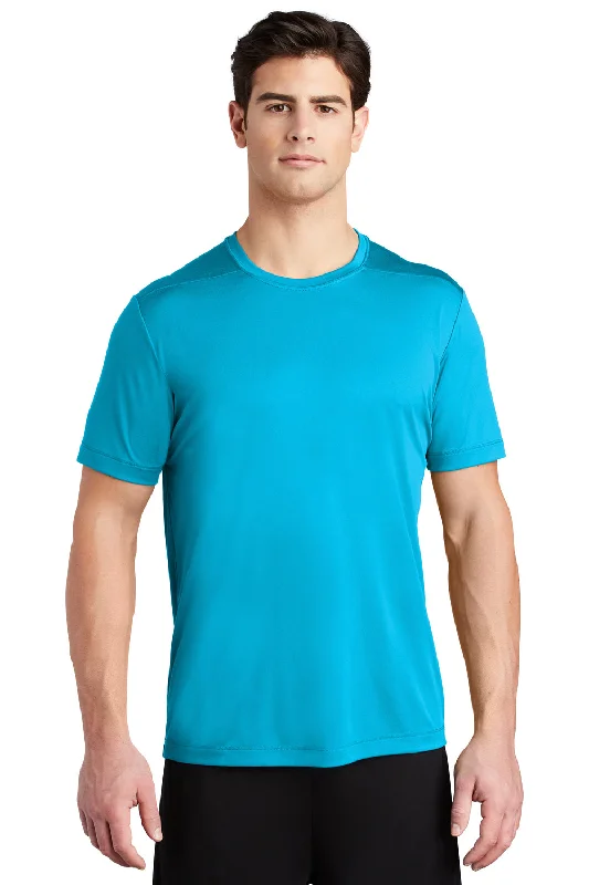 Men’s short-sleeve brisk polos-Sport-Tek Mens Moisture Wicking Short Sleeve Crewneck T-Shirt - Sapphire Blue