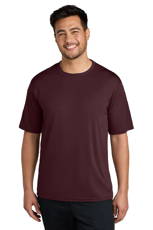 Men’s short-sleeve harp tees-Port & Company Mens Dry Zone Performance Moisture Wicking Short Sleeve Crewneck T-Shirt - Athletic Maroon