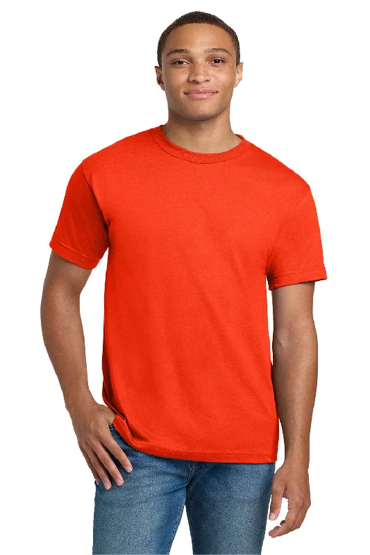 Men’s short-sleeve moot polos-Hanes Mens Beefy-T Short Sleeve Crewneck T-Shirt - Orange