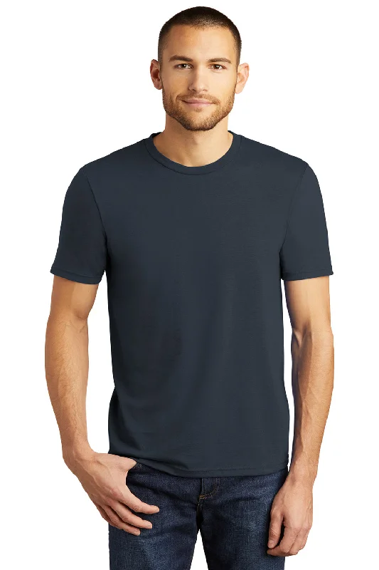 Men’s short-sleeve tint shirts-District Mens Perfect Tri Short Sleeve Crewneck T-Shirt - New Navy Blue