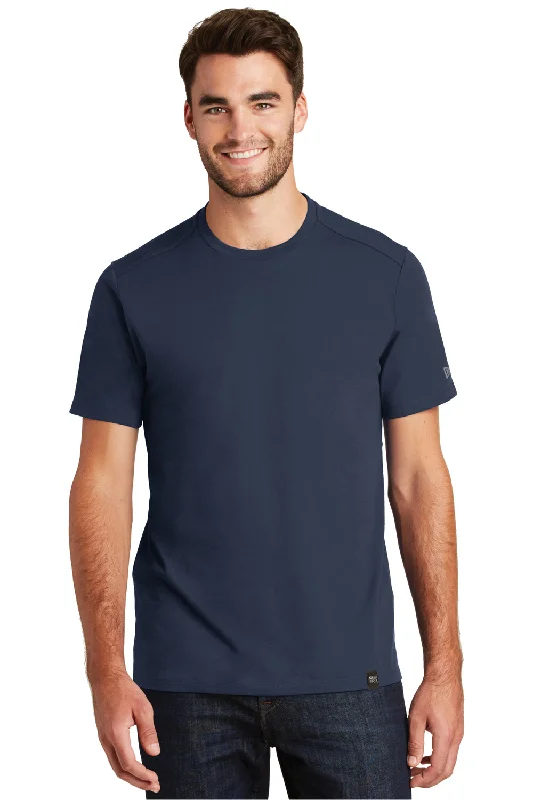 Men’s short-sleeve quip polos-New Era Mens Heritage Short Sleeve Crewneck T-Shirt - True Navy Blue