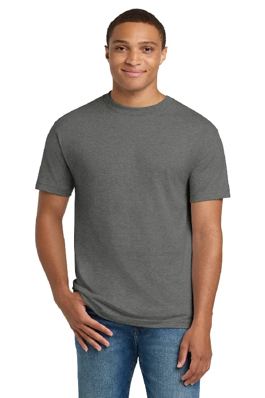 Men’s short-sleeve xylem polos-Hanes Mens Beefy-T Short Sleeve Crewneck T-Shirt - Oxford Grey