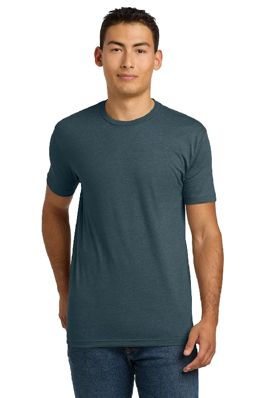 Men’s short-sleeve flint polos-Next Level Mens CVC Jersey Short Sleeve Crewneck T-Shirt - Indigo Blue