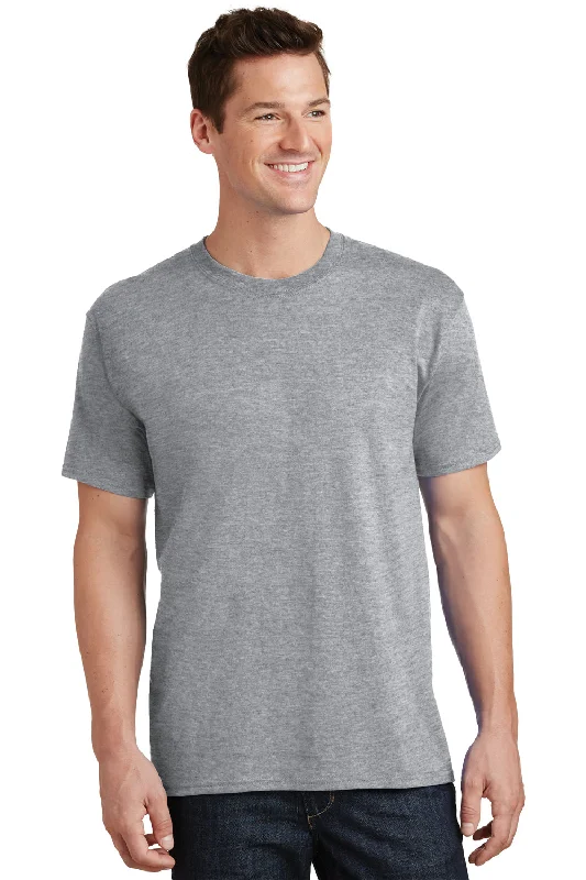 Men’s short-sleeve querk tops-Port & Company Mens Core Short Sleeve Crewneck T-Shirt - Heather Grey