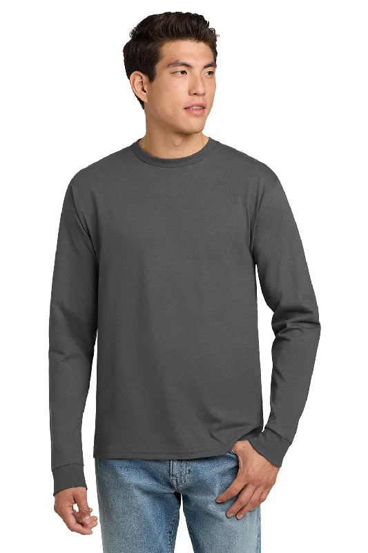 Men’s short-sleeve eave tops-Hanes Mens ComfortSoft Long Sleeve Crewneck T-Shirt - Smoke Grey