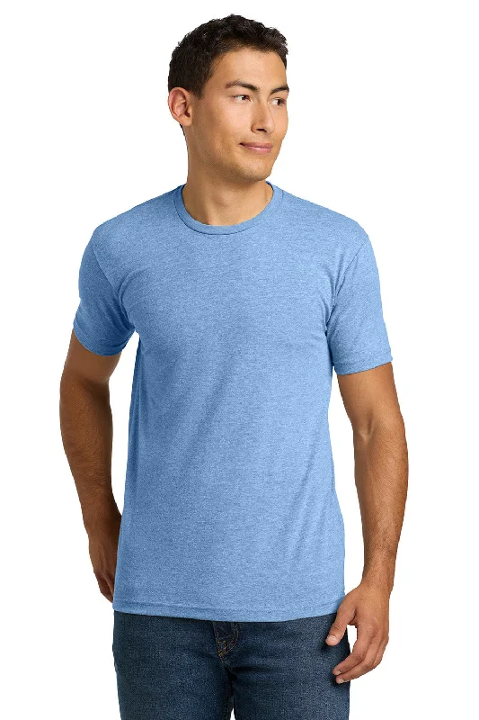 Men’s short-sleeve nook tees-Next Level Mens CVC Jersey Short Sleeve Crewneck T-Shirt - Heather Columbia Blue