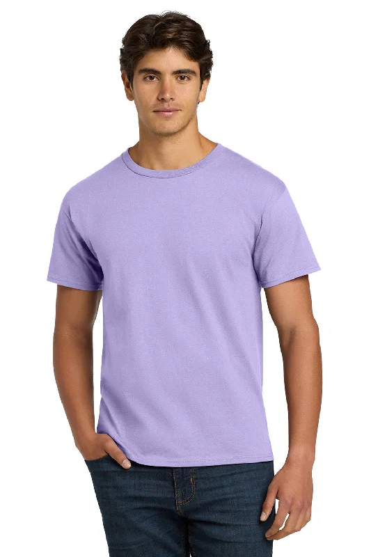 Men’s short-sleeve zest shirts-Hanes Mens ComfortSoft Short Sleeve Crewneck T-Shirt - Lavender Purple