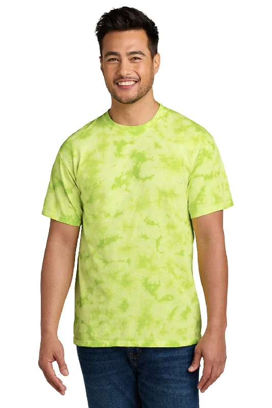 Men’s short-sleeve crag tees-Port & Company Mens Crystal Tie-Dye Short Sleeve Crewneck T-Shirt - Lemon Lime