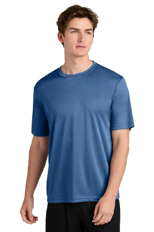 Men’s short-sleeve jolt shirts-Sport-Tek Mens Competitor Moisture Wicking Short Sleeve Crewneck T-Shirt - Heather True Royal Blue