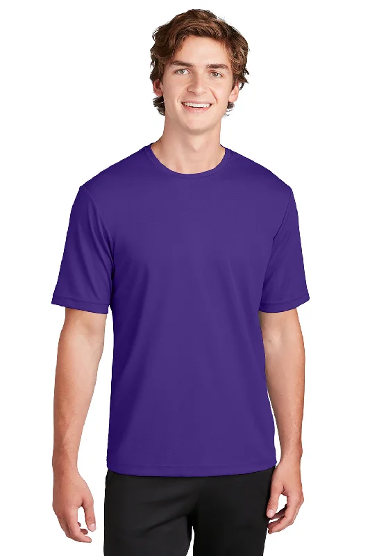 Men’s short-sleeve fizz tees-Sport-Tek Mens RacerMesh Moisture Wicking Short Sleeve Crewneck T-Shirt - Purple - Closeout