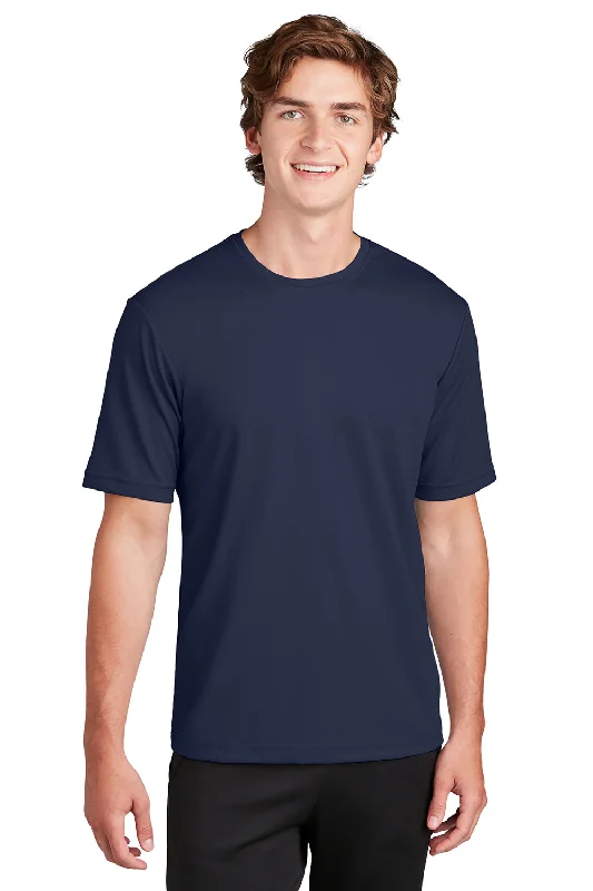 Men’s short-sleeve hued tees-Sport-Tek Mens RacerMesh Moisture Wicking Short Sleeve Crewneck T-Shirt - True Navy Blue