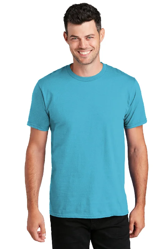 Men’s short-sleeve ooze polos-Port & Company Mens Fan Favorite Short Sleeve Crewneck T-Shirt - Tidal Wave Blue