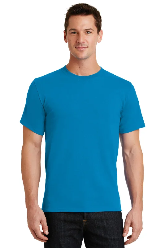 Men’s short-sleeve lurk shirts-Port & Company Mens Essential Short Sleeve Crewneck T-Shirt - Sapphire Blue