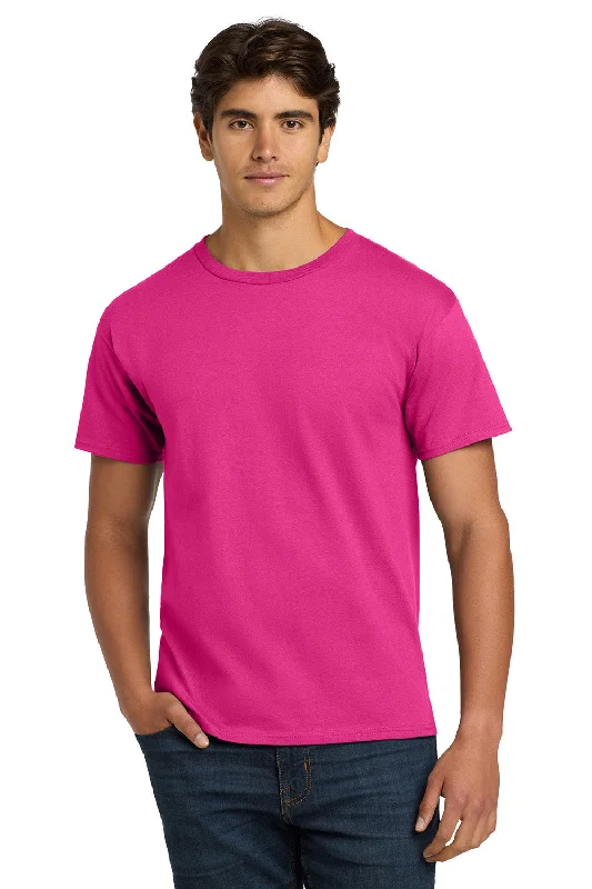 Men’s short-sleeve glum polos-Hanes Mens ComfortSoft Short Sleeve Crewneck T-Shirt - Wow Pink