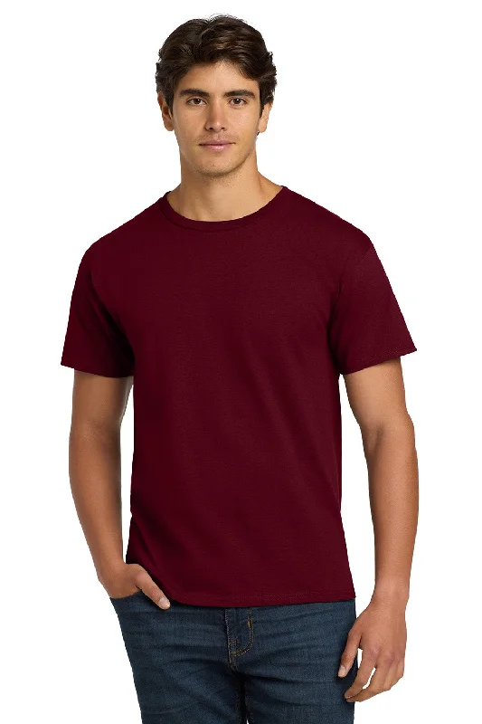 Men’s short-sleeve welt tops-Hanes Mens ComfortSoft Short Sleeve Crewneck T-Shirt - Maroon