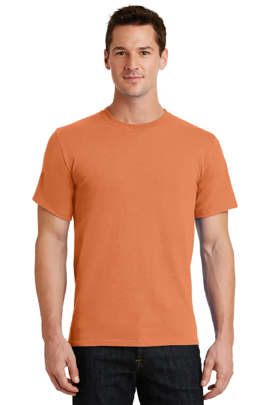 Men’s short-sleeve perk shirts-Port & Company Mens Essential Short Sleeve Crewneck T-Shirt - Orange Sherbet