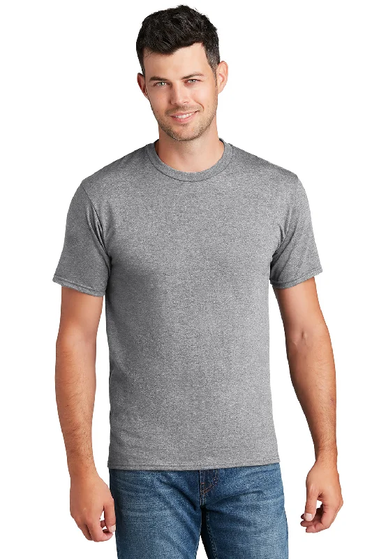 Men’s short-sleeve nook tees-Port & Company Mens Fan Favorite Short Sleeve Crewneck T-Shirt - Heather Grey