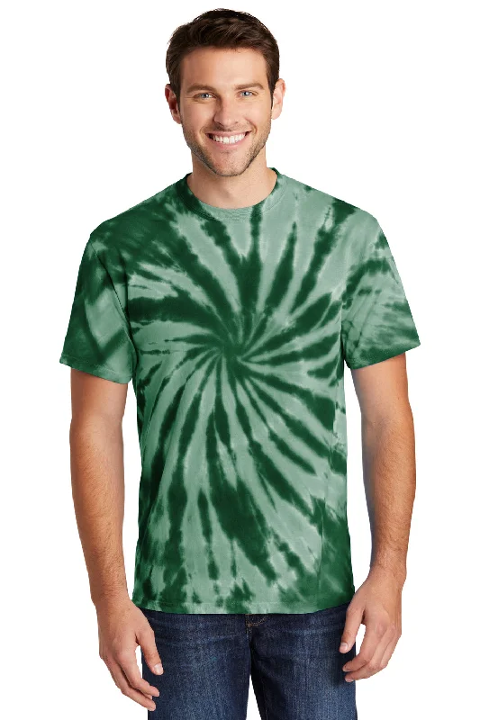 Men’s short-sleeve lilt tees-Port & Company Mens Tie-Dye Short Sleeve Crewneck T-Shirt - Forest Green