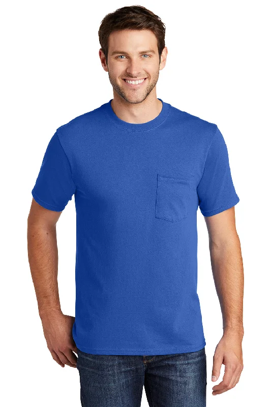 Men’s short-sleeve rush tees-Port & Company Mens Core Short Sleeve Crewneck T-Shirt w/ Pocket - Royal Blue