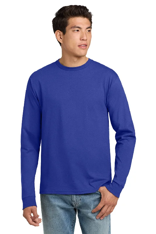 Men’s short-sleeve zing tees-Hanes Mens ComfortSoft Long Sleeve Crewneck T-Shirt - Deep Royal Blue