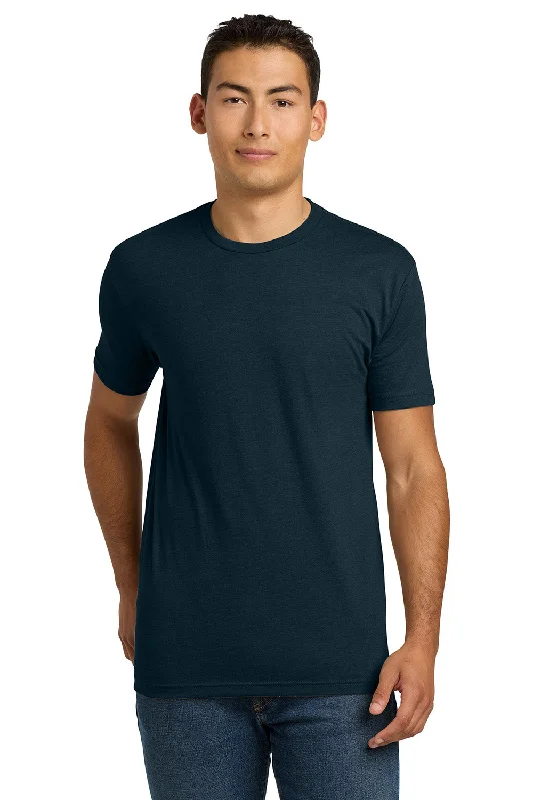 Men’s short-sleeve plush polos-Next Level Mens CVC Jersey Short Sleeve Crewneck T-Shirt - Midnight Navy Blue