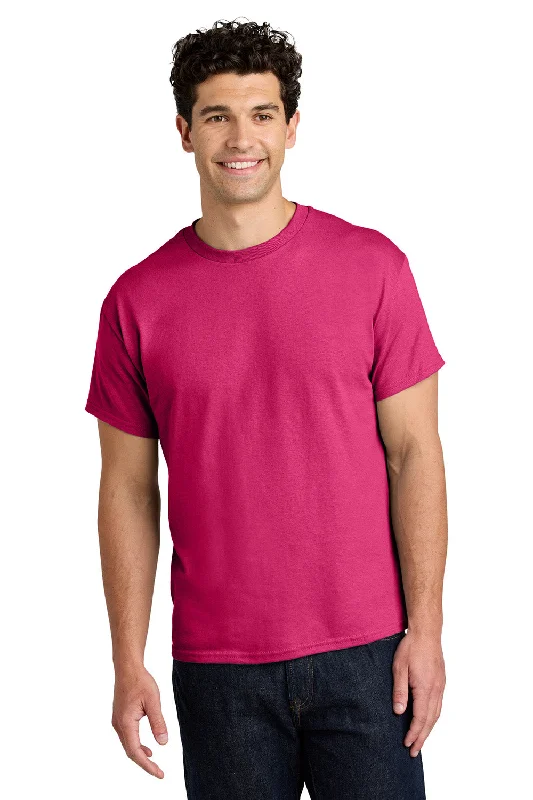 Men’s short-sleeve rusk shirts-Gildan Mens Short Sleeve Crewneck T-Shirt - Heliconia Pink