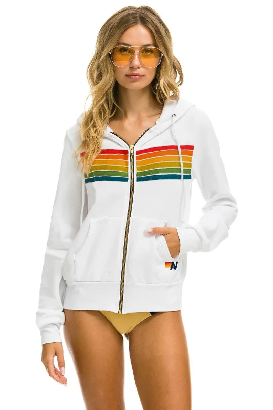 mens hoodie for fall adventures-6 STRIPE HOODIE -  WHITE // SERAPE