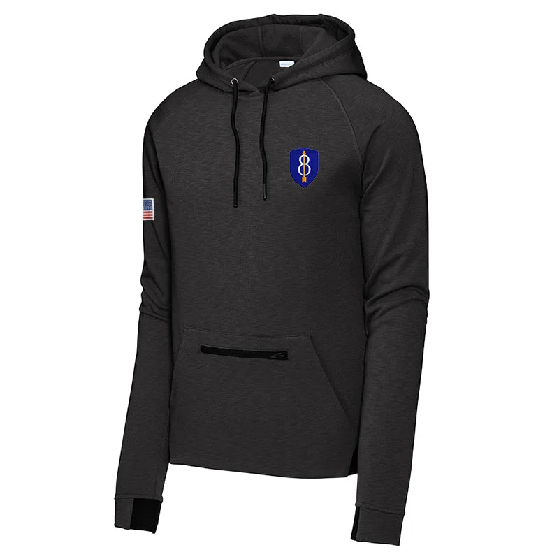 mens hoodie with bold stitching details-8th Infantry Strive Pullover