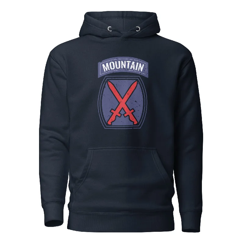 mens hoodie for layered outfits-10th Mountain Vintage Hoodie