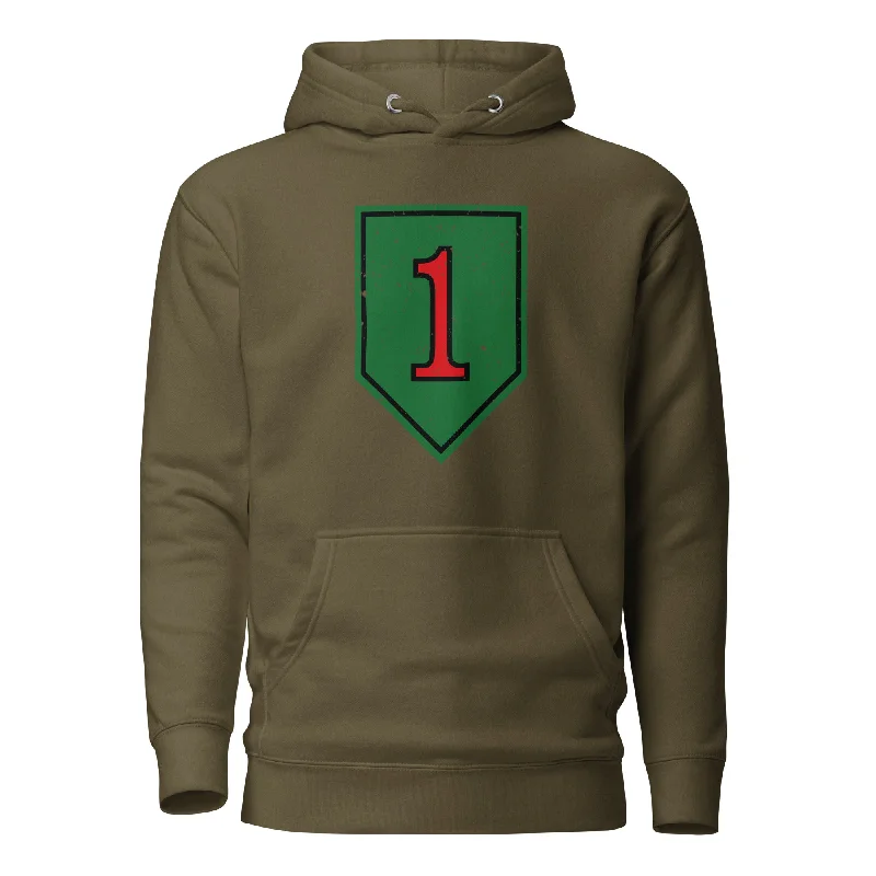 mens hoodie with textured fabric-1st Infantry Vintage Hoodie