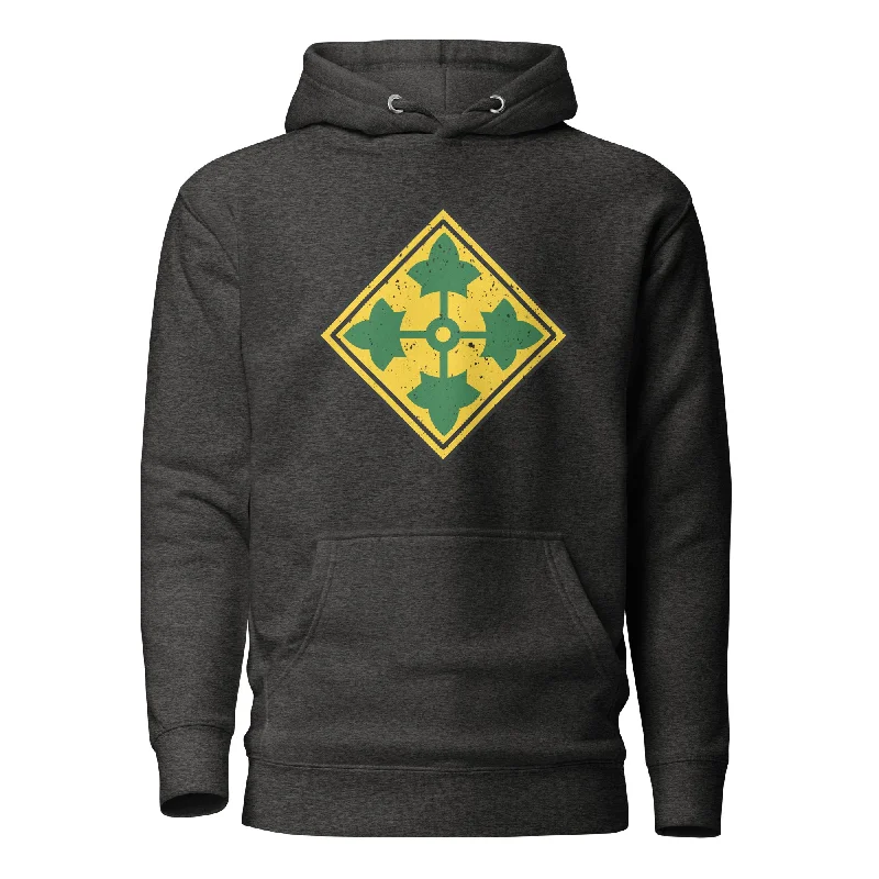 mens hoodie for sporty layers-4th Infantry Vintage Hoodie