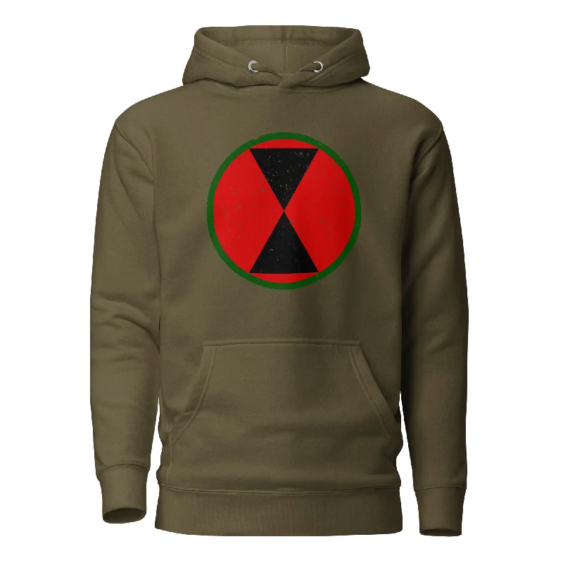 mens hoodie with cool tones-CLT - 7th Infantry Vintage Hoodie