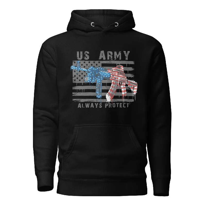 mens hoodie with classic drawstring-CLT - Always Protect Hoodie