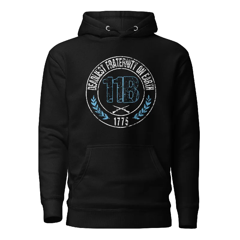 mens hoodie with logo on sleeve-CLT - Deadliest Fraternity Hoodie